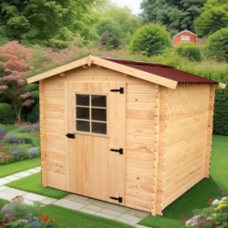 Abri de jardin en bois brut 4,28 avec madriers 28mm - Habrita