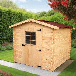 Abri de jardin en bois brut 4,28 avec madriers 28mm - Habrita