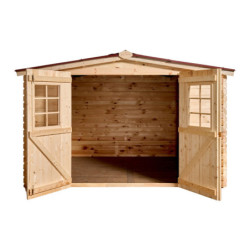 Abri de jardin en bois brut 9,58 avec madriers 28mm - Habrita