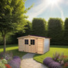 Abri de jardin en bois brut 9,58 avec madriers 28mm - Habrita