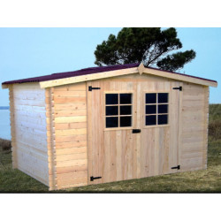 Abri de jardin en bois brut 9,58 avec madriers 28mm - Habrita