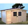 Abri de jardin en bois brut 9,58 avec madriers 28mm - Habrita