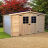 Abri de jardin en bois brut 9,58 avec madriers 28mm - Habrita