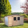Abri de jardin en bois brut 9,58 avec madriers 28mm - Habrita
