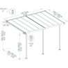 Pergola SIERRA 224x448m en aluminium et polycarbonate 6mm Palram