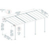 Pergola SIERRA 224x670cm en aluminium et polycarbonate 6mm Canopia