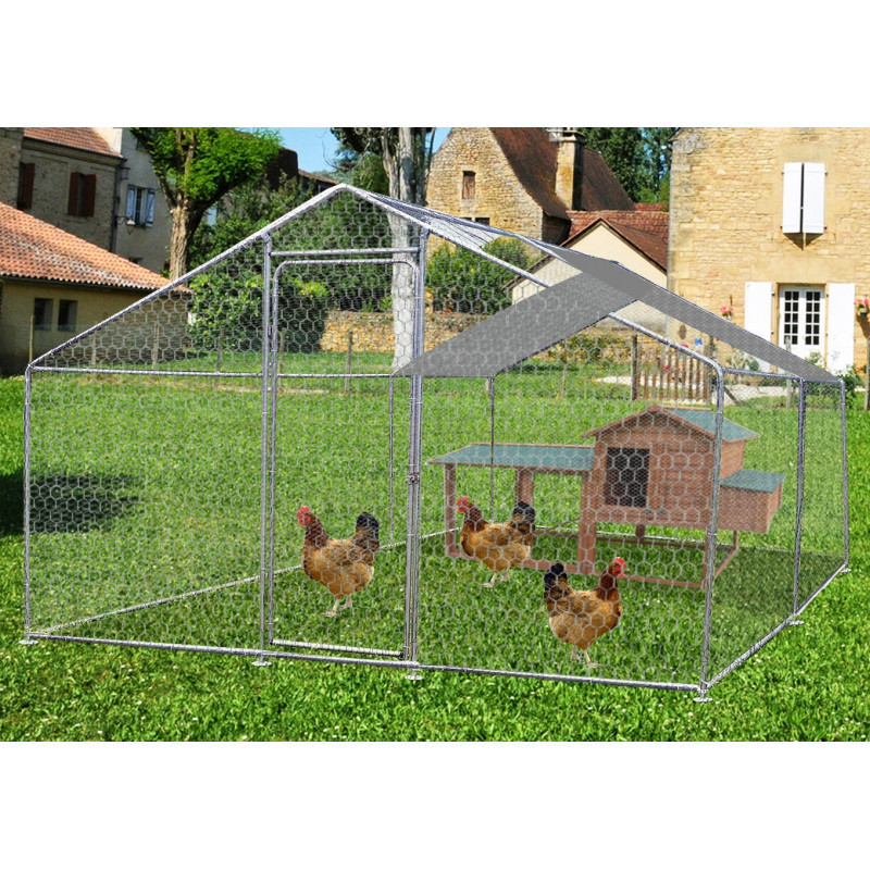 Enclos en acier galvanisé pour 4 à 7 poules avec bâche incluse Habrita