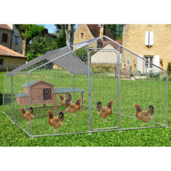 Enclos en acier galvanisé pour 7 à 9 poules avec bâche incluse Habrita