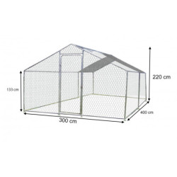 Enclos en acier galvanisé pour 7 à 9 poules avec bâche incluse Habrita