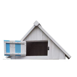 Armoire de jardin en bois massif bleu et blanc 0,41m² Habrita