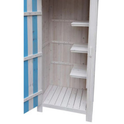 Armoire de jardin en bois massif bleu et blanc 0,41m² Habrita