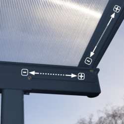 Pergola SIERRA 295x980cm en alu et polycarbonate 6mm Canopia by Palram