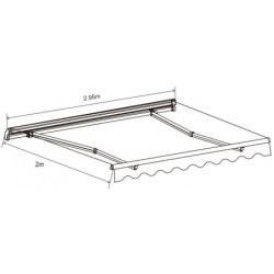 Store de terrasse retractable manuel 3x2m beige et blanc X-Metal