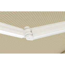 Store de terrasse retractable manuel 3x2m beige et blanc X-Metal