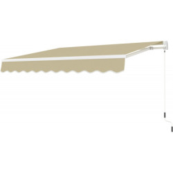 Store de terrasse retractable manuel 3x2m beige et blanc X-Metal