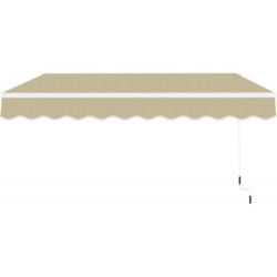 Store de terrasse retractable manuel 3x2m beige et blanc X-Metal