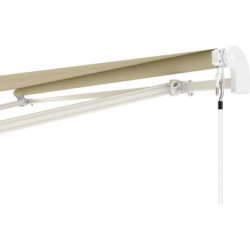 Store de terrasse retractable manuel 3x2m beige et blanc X-Metal