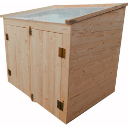 Coffre rangement jardin 1200L bois traité Gardy Shelter toit blanc