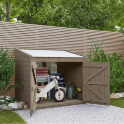Coffre rangement jardin 1200L bois traité Gardy Shelter toit blanc