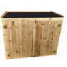 Coffre rangement jardin 2000L bois traité Gardy Shelter couvercle noir