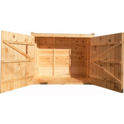 Coffre rangement jardin 2000L bois traité Gardy Shelter couvercle noir