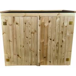 Coffre rangement jardin 2000L bois traité Gardy Shelter couvercle noir
