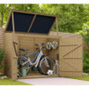 Coffre rangement jardin 2000L bois traité Gardy Shelter couvercle noir