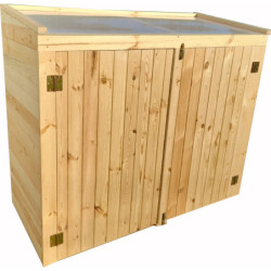 Coffre extérieur 2000L bois traité Gardy Shelter couvercle blanc