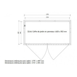 Coffre extérieur 2000L bois traité Gardy Shelter couvercle blanc
