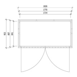 Coffre extérieur 2000L bois traité Gardy Shelter couvercle blanc
