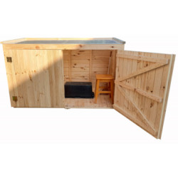 Coffre extérieur 2000L bois traité Gardy Shelter couvercle blanc