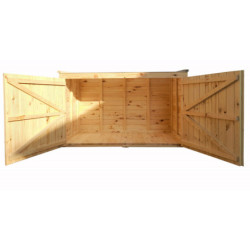 Coffre extérieur 2000L bois traité Gardy Shelter couvercle blanc