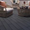 Plancher en bois composite - lot de 0,6m² - lames clipsables - gris - Compolife