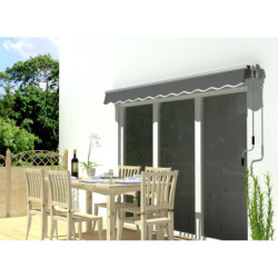 Store de terrasse retractable manuel 3x2m anthracite X-Metal