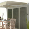 Store de terrasse retractable manuel 3,5x2,5m beige et blanc X-Metal