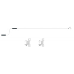 Store de terrasse retractable manuel 3,5x2,5m beige et blanc X-Metal