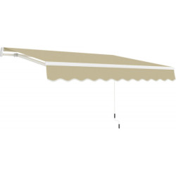 Store de terrasse retractable manuel 3,5x2,5m beige et blanc X-Metal