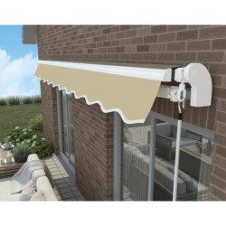 Store de terrasse retractable motorisé 3,5x2,5m beige et blanc X-Metal