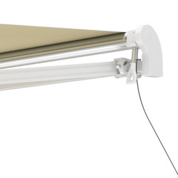 Store de terrasse retractable motorisé 3,5x2,5m beige et blanc X-Metal
