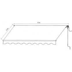 Store de terrasse retractable motorisé 3,5x2,5m beige et blanc X-Metal