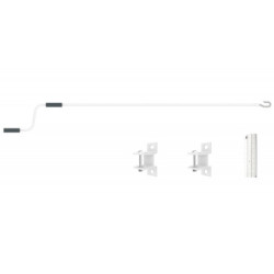 Store de terrasse retractable électrique 4x3m beige et blanc X-Metal