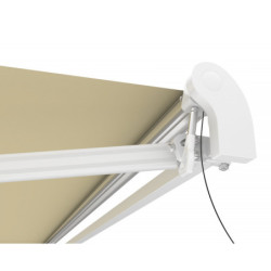 Store de terrasse retractable électrique 4x3m beige et blanc X-Metal