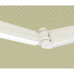 Store demi-coffre retractable manuel 3x2m beige et blanc X-Metal