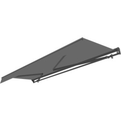 Store barre demi-coffre manuel 4x3m anthracite X-Metal