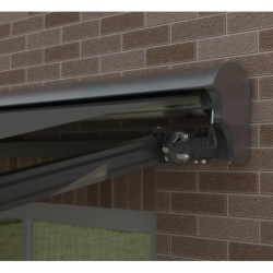 Store barre demi-coffre manuel 4x3m anthracite X-Metal