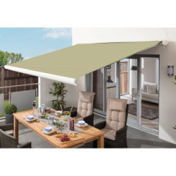 Store électrique retractable 4x3m coffre complet beige X-Metal
