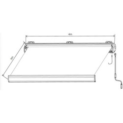 Store électrique retractable 4x3m coffre complet gris foncé X-Metal