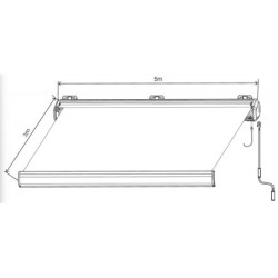 Store électrique retractable 5x3m coffre complet gris foncé X-Metal