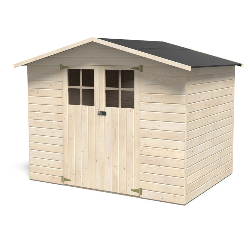 Abri Lodum 5,29m² en bois massif 12mm+plancher Décor et Jardin