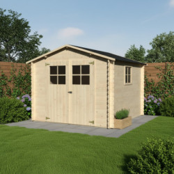 Abri Mirama en bois massif 7,7m² + double porte Décor et Jardin